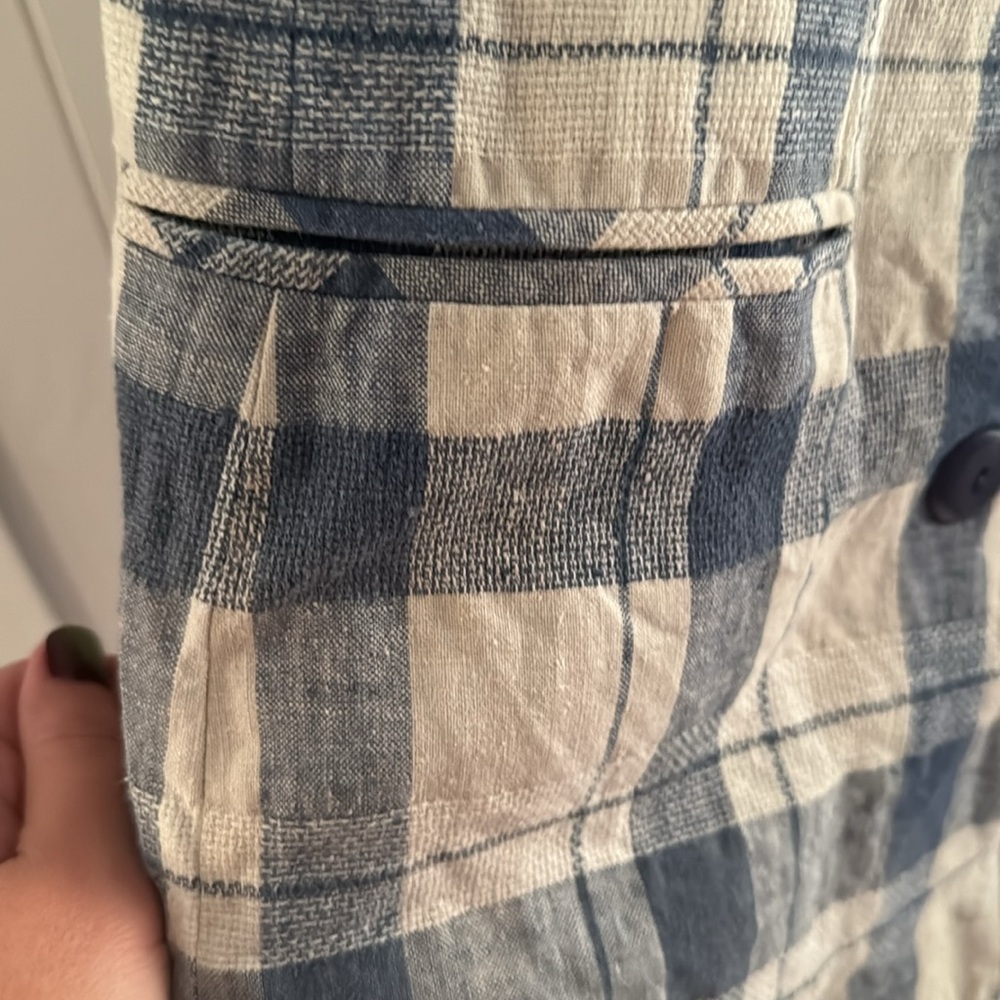 Vintage! San Moire Long Plaid Blazer Size L - Picture 6 of 13
